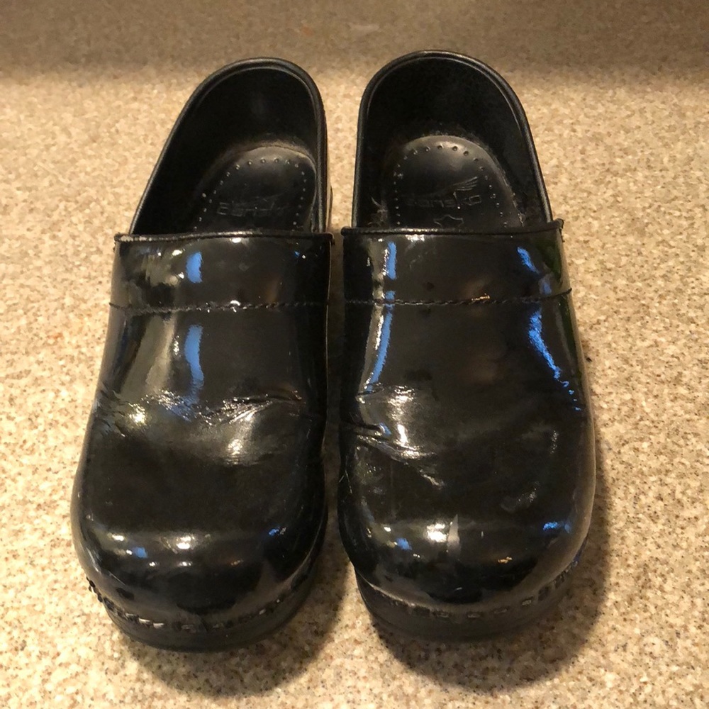 Dansko Patent Leather Clogs. Size 36